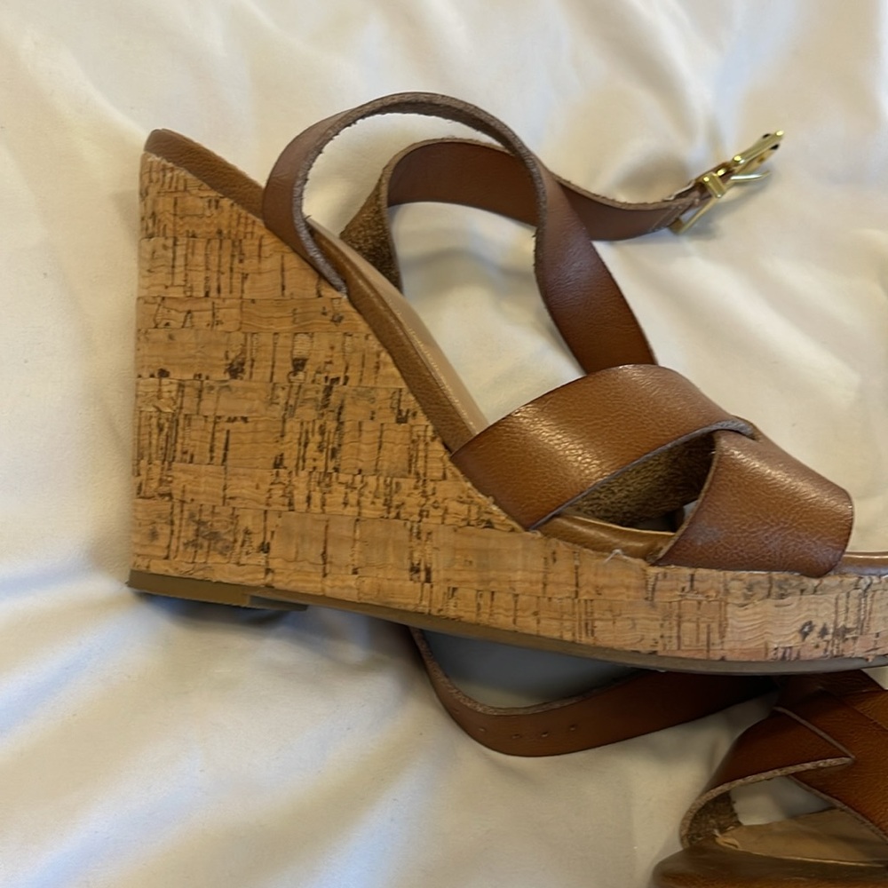 Express Brown Wedge Sandals - Picture 4 of 4
